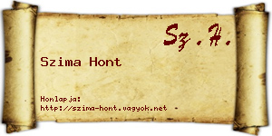 Szima Hont névjegykártya